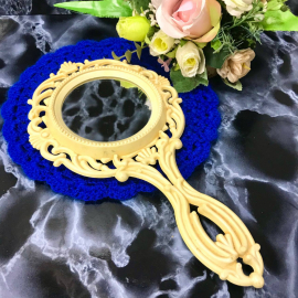 Ручное зеркало, двустороннее, в пластмассовой оправе, винтаж, СССР. Картинка 2